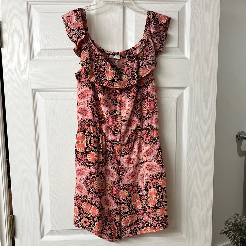 Decree Pink and Black Patterned Romper